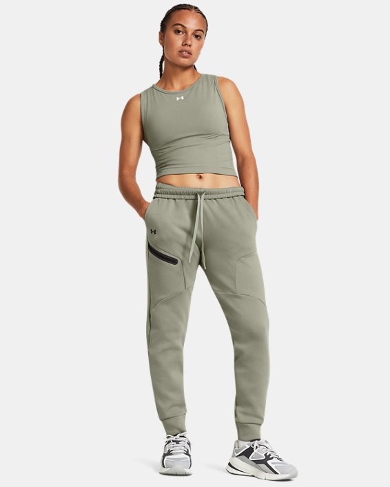Women's UA Unstoppable Fleece Joggers in Green image number 2
